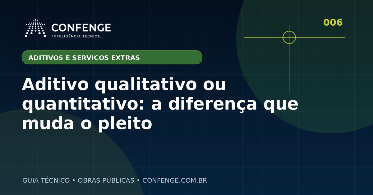 Aditivo qualitativo ou quantitativo: a diferença que muda o pleito