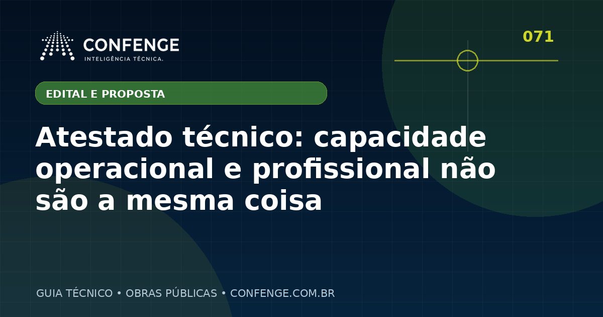 Atestado técnico: capacidade operacional e profissional não são a mesma coisa