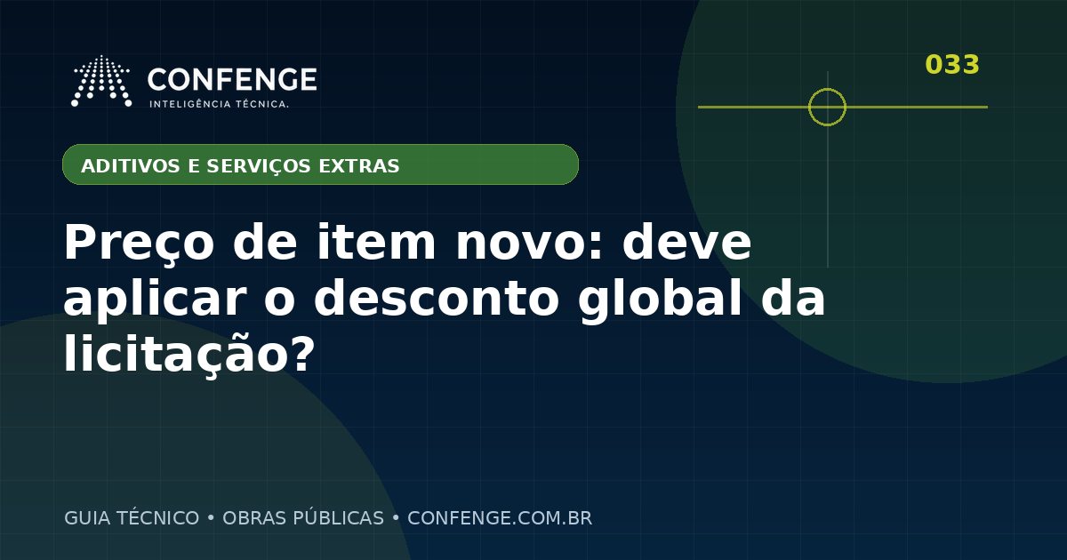Preço de item novo: deve aplicar o desconto global da licitação?