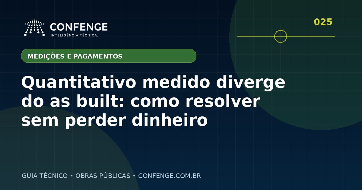 Quantitativo medido diverge do as built: como resolver sem perder dinheiro
