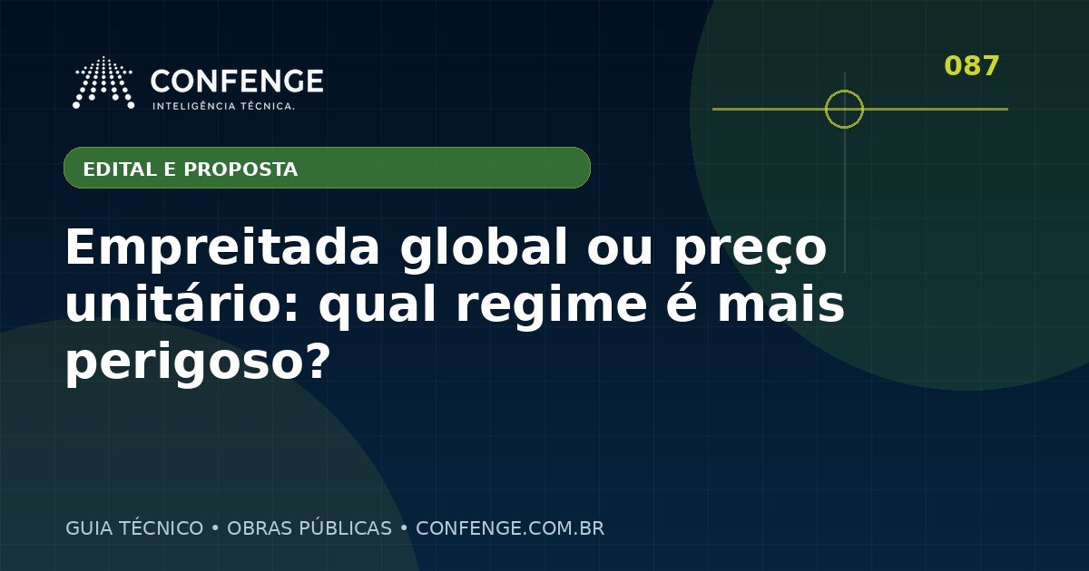 Empreitada global ou preço unitário: qual regime é mais perigoso?