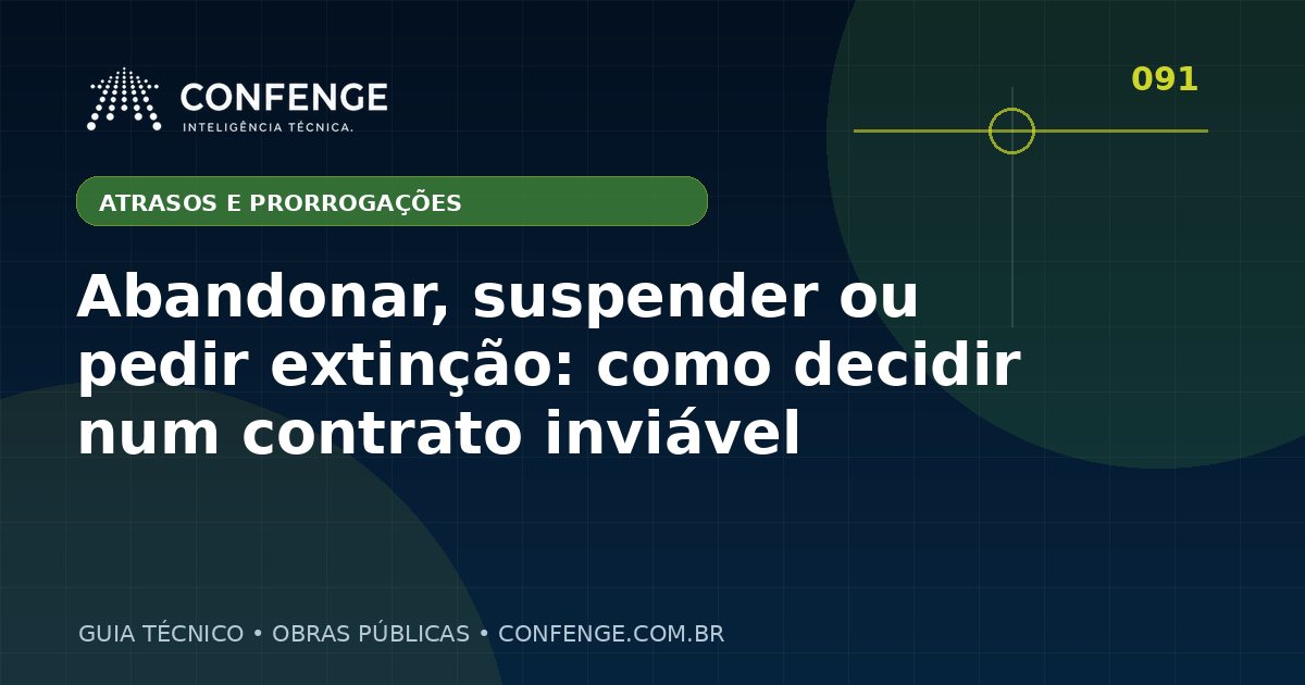Abandonar, suspender ou pedir extinção: como decidir num contrato inviável