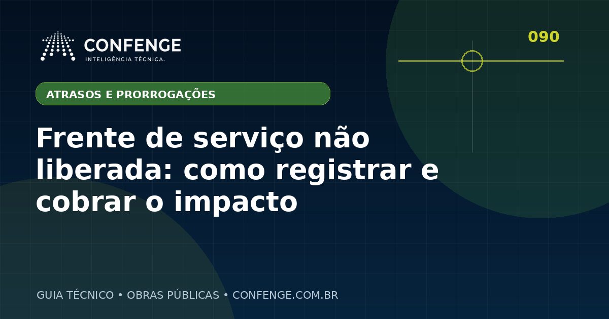 Frente de serviço não liberada: como registrar e cobrar o impacto