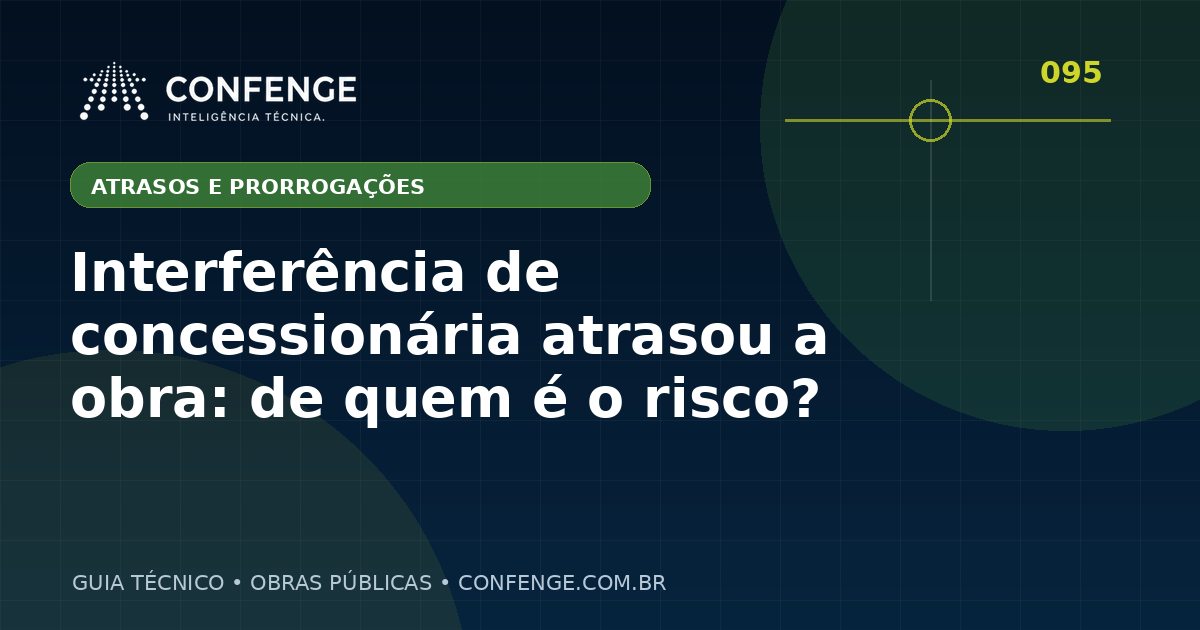 Interferência de concessionária atrasou a obra: de quem é o risco?