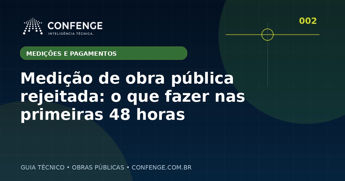 Medição de obra pública rejeitada: o que fazer nas primeiras 48 horas