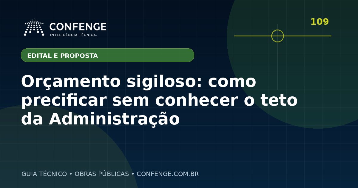 Orçamento sigiloso: como precificar sem conhecer o teto da Administração
