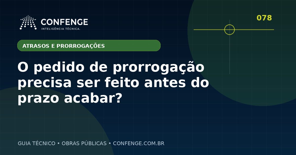 O pedido de prorrogação precisa ser feito antes do prazo acabar?