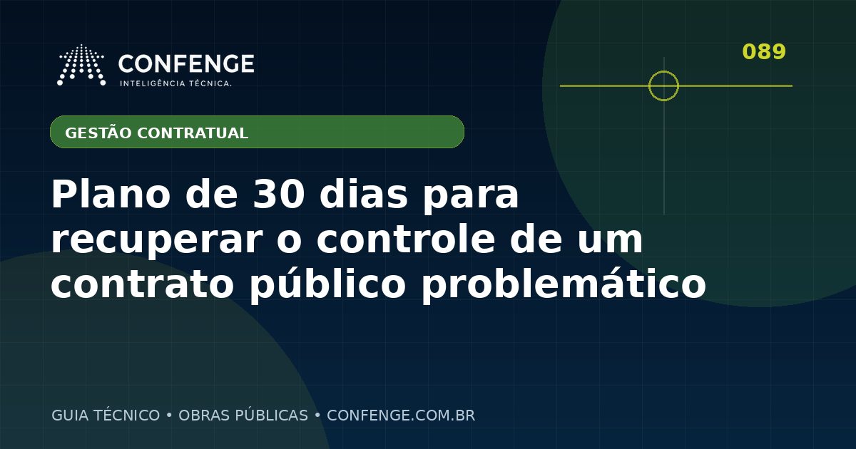 Plano de 30 dias para recuperar o controle de um contrato público problemático